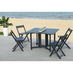 Arvin Table & 4 Chairs in Black - Safavieh PAT7001C