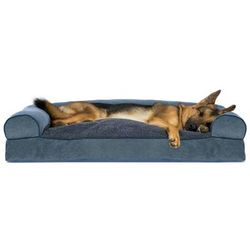 Faux Fleece & Chenille Soft Woven Pillow Sofa Dog Bed, 40" L x 32" W, Orion Blue, X-Large