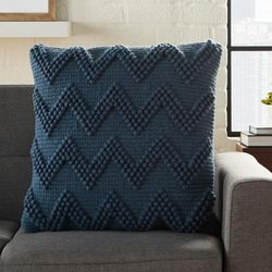 Mina Victory Life Styles Navy Large Chevron Throw Pillow - Nourison DC173