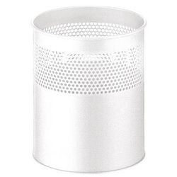 Corbeille En Métal Perforé À Mi-hauteur 15l Blanc - Vepabins