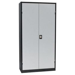 Armoire Porte Battante 2000 100 X 195 Cm Noir/aluminium - Manutan Expert