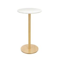 Table Haute Mange Debout - Woody - Blanc/hêtre - Meet By Paperflow