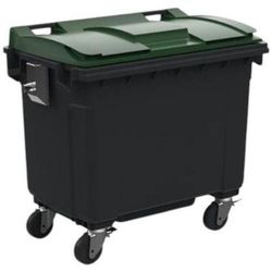 Conteneur 660l Couvercle Vert Tourillon Metal Renforce Metal - Sulo