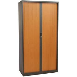 armoire à rideaux manutan 195x100x45 cm anth/merisier