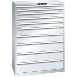 Armoire 10 Tiroirs 1023x572x1450mm-charge 200kg-gris - Lista