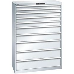 Armoire 10 Tiroirs 1023x572x1450mm-charge 75kg-gris - Lista