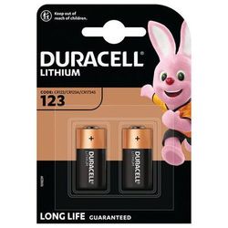 duracell 2 pile lithium cr123 - pack de 2 - duracell