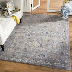 "Evoke Collection 5'-1" X 5'-1" Square Rug in Light Blue And Light Blue - Safavieh EVK220E-5SQ"