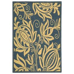 "Courtyard Collection 4' X 5'-7" Rug in Blue And Natural - Safavieh CY2961-3103-4"