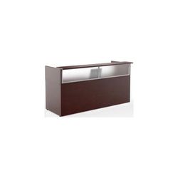84"W Custom Reception Desk with Frosted Glass Window