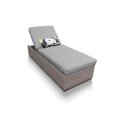 Oasis Chaise Outdoor Wicker Patio Furniture in Grey - TK Classics Oasis-1X