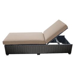 Classic Chaise Outdoor Wicker Patio Furniture w/ Side Table in Spa - TK Classics Classic-1X-St-Spa