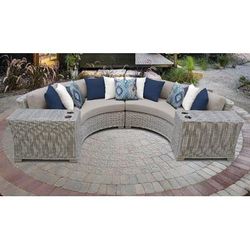 Coast 4 Piece Outdoor Wicker Patio Furniture Set 04c in Beige - TK Classics Coast-04C