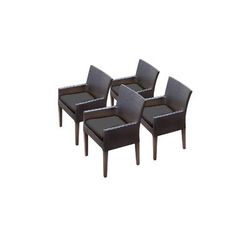 4 Belle Dining Chairs w/ Arms in Black - TK Classics Belle-Tkc097B-Dc-2X-C-Black