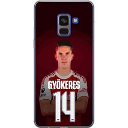 Kompatibelt Mobildeksel til Samsung Galaxy A8 (2018) Arsenal 14 Viktor Gyökeres Fotballinspirert design med Gyökeres i rød matchtrøye nummer 14
