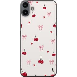 Kompatibelt Mobildeksel til Nothing CMF Phone 1 Kirsebærhjerter og bånd med kirsebærpink sløyfer og hjerter i sjarmerende og søtt design