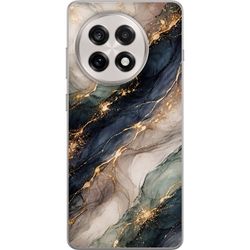 Kompatibelt Mobildeksel til OnePlus 13R Luksuriøs abstrakt marmorkunst i svart, hvitt og gull med elegante linjer, eksklusiv design for plakater, ma