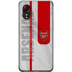 Kompatibelt Mobildeksel til Samsung Galaxy Xcover 5 Arsenal FC emblem fotballklubb plakat Gunners Premier League logo rød hvit bakgrunn retro design