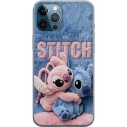 Kompatibelt Mobildeksel til Apple iPhone 12 Pro Max Fluffy Stitch og Angel omfavner på en myk pelsflate med pastellfarger som skaper en varm koselig