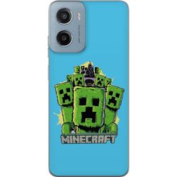 Kompatibelt Mobildeksel til Motorola Moto E15 Minecraft Creeperhær i tegneseriestil - grønn Creeperillustrasjon med klassisk Minecraft-tema for fans