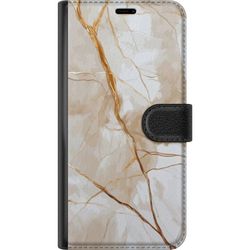 Kompatibelt Lommeboketui til OnePlus 6 Hvit marmor med gylne årer, elegant luksuriøs design perfekt for deg som elsker stil og klasse