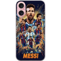 Kompatibelt Mobildeksel til Apple iPhone 16 Messi plakat Argentina Barcelona fotballlegende GOAT VM nummer 10 fotballspiller retro kunst