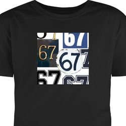 Barn T-shirt 67 meme vintage sifferkollage - retro 6-7 nummerdesign med klassiska typsnitt och vintage känsla Svart 7-8 År