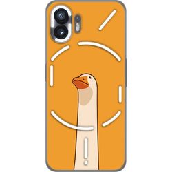 Kompatibelt Mobildeksel til Nothing Phone (2) Minimalistisk gåsillustrasjon på varm gul bakgrunn - humoristisk dyredesign i moderne og rolig tegneser