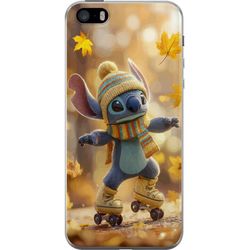 Kompatibel Mobilcover til Apple iPhone 5s Efterårsinspireret Stitch på rulleskøjter med hue, tørklæde og blad varm sød illustration for Disney elsker