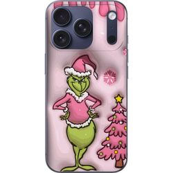 Kompatibelt Mobildeksel til Apple iPhone 17 Pro Grønn julefigur i rosa nissekostyme, morsomt fargeglad vri på klassisk juledyrker for en humoristisk