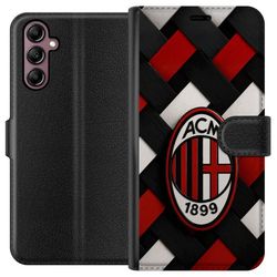 Kompatibelt Lommeboketui til Samsung Galaxy A14 5G AC Milan fotball Olivier Giroud rød svart vevet klubbdesign