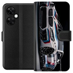 Kompatibelt Lommeboketui til OnePlus Nord CE 3 Lite BMW M Power Illustrasjon - Nærbilde av Hvit Racing Design Sportsbil Kunst