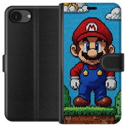 Kompatibelt Lommeboketui til Apple iPhone 16e Nintendo Super Mario plakat retro gaming 8bit pikselkunst spill klassisk helt muraldesign figur