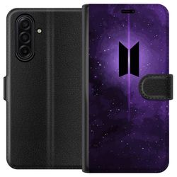 Kompatibelt Lommeboketui til Samsung Galaxy A17 5G BTS kpop logo lilla galakse plakat romdesign koreansk band hær symbol stjernehimmel musikk fan kun