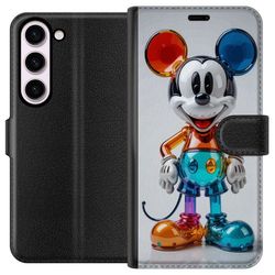 Kompatibelt Lommeboketui til Samsung Galaxy S23 Fargerik Mickey figur futuristisk krom blank Disney pop art moderne levende karakter motiv plakat