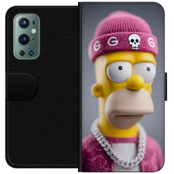 Kompatibelt Lommeboketui til OnePlus 9 Pro Homer Simpson inspirert karakter i rosa beanie kjede og gatestil, perfekt for fans av Simpsons og moderne