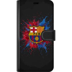 Kompatibelt Lommeboketui til Xiaomi Redmi Note 14 5G Barcelona Splash Art med FC Barcelonas emblem i blått og rødt perfekt for fotballfans