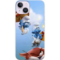 Kompatibelt Mobildeksel til Apple iPhone 14 Smurforna plakat blå komiske figurer retro tegneserie Schtroumpfs serie barndom klassiske karakterer desi