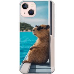 Kompatibel Mobilcover til Apple iPhone 13 Kapybara ved havet med solbriller humoristisk charmerende design med afslappet feriefølelse
