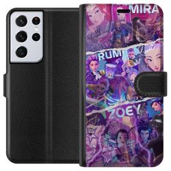 Kompatibelt Lommeboketui til Samsung Galaxy S21 Ultra 5G Valorant jenter plakat Mira Rumi Zoey Riot Games anime spillagenter neon stil karakter fanar