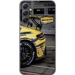 Kompatibelt Mobildeksel til Samsung Galaxy A15 5G AMG Mercedes plakat racingsportsbil gul luksus bil tysk merke motorsport design retro