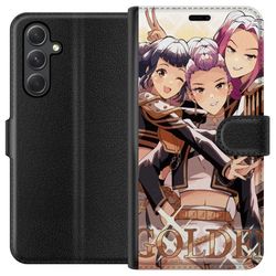 Kompatibelt Lommeboketui til Samsung Galaxy A05s K-Pop Demon Hunters gull og svart anime trio - kraftfull K-pop-inspirert e-sportdesign med detaljert