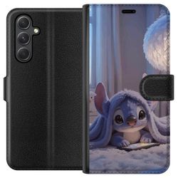 Kompatibelt Lommeboketui til Samsung Galaxy A05s Stitch under teppe med telefon kveldskos i blå toner sjarmerende drømmeaktig design for alle som els