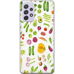 Kompatibelt Mobildeksel til Samsung Galaxy A52s 5G Veggies mønster grønnsaker avocado tomat agurk brokkoli sunn mat plakat kjøkken design retro