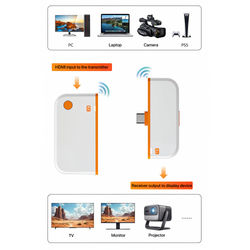 Opgraderet type-C trådløs HDMI-sender og -modtager, Plug & Play til telefon / tablet / bærbar computer / computer til overvågning / projektor / tv