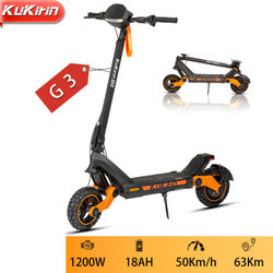 KuKirin G3 elektrisk skoter: 1200 W motor, 50 km/h, 63 km räckvidd, 10" offroad tublösa däck och pekskärm