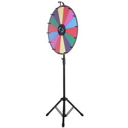 Prishjul, 61 cm diameter, 14 fält, justerbart stativ, torkbar yta, spel