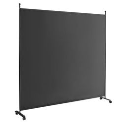 Rumsavdelare, Enpanelig med Hjul, 185×30×185 cm, Grå , Star