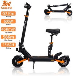 KuKirin G2 Pro – 600W motor, 45 km/h topphastighet, 58 km räckvidd, 48V batteri, 9" däck, dubbla skivbromsar & elektronisk broms, LED-display