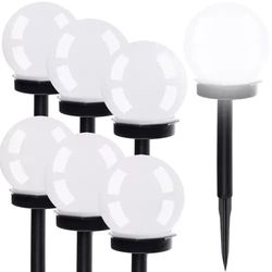 Solcellslampor trädgårdspett LED kallvit IP44 6-pack 35 cm